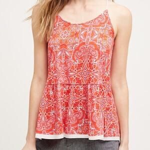 Anthropologie Meadow Rue Nuria Floral Peplum Tank